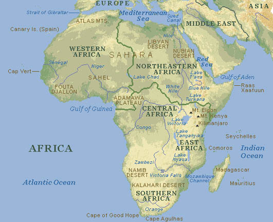 Africa typical (atlas) map