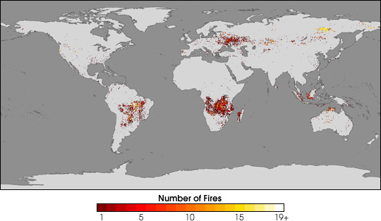 Southern Africa fire map