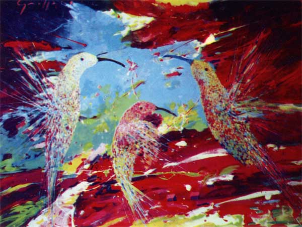Grippa hummingbirds painting