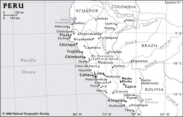 National Geographic Peru map