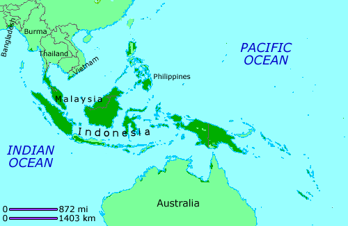 Southeast Asia rainforest map
