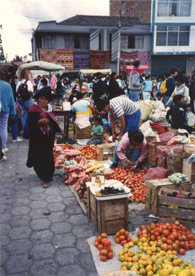 Photo of fruit and vegetables at Otavalo market
