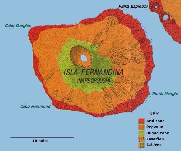Map of Fernandina Island