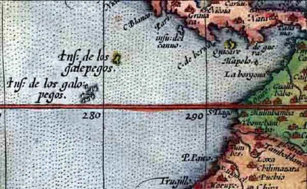 Image of detail on Ortelius 1574 map