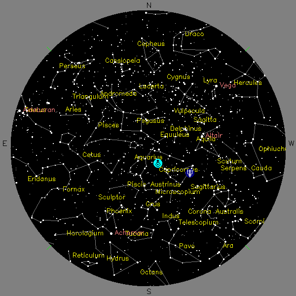 Image of Galapagos 1835 star map sky view