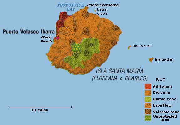Image of Galapagos Floreana Island map