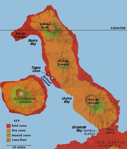 Image of Galapagos northern Isabela Island map