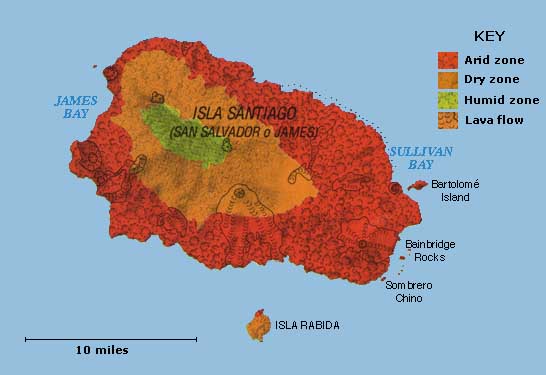 Image of Galapagos Santiago Island map