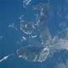 image of Isabela Island from the space shuttle