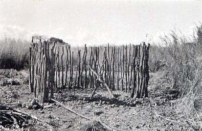 Photo of three sides of hut