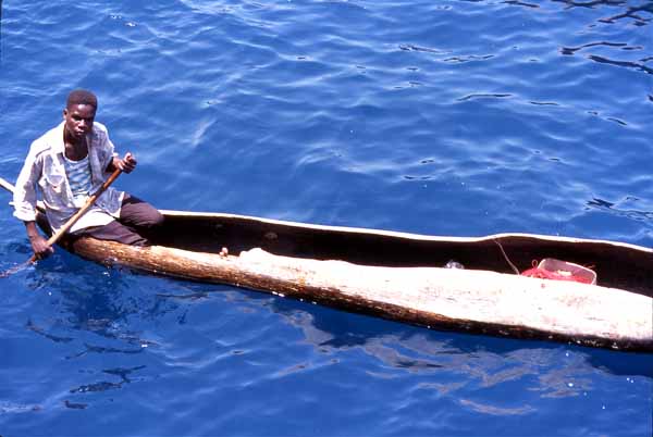 Photo of man in canoe